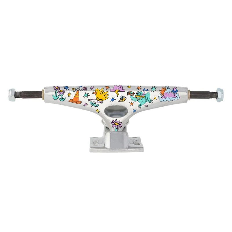 Black Skateboard Trucks-Krux Skateboard Truckss K5 Skate Like A Girl Standard Silver Multi 8.25"