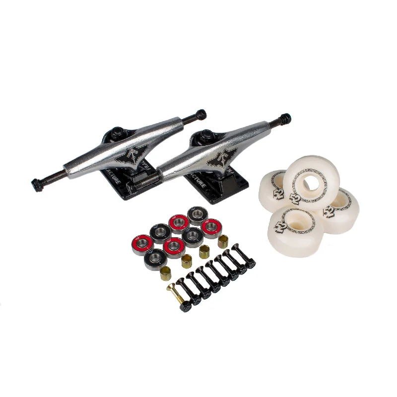 Skateboard Trucks With Low Vibration-Fracture Undercarriage Truck Set - Black/Raw 5.0