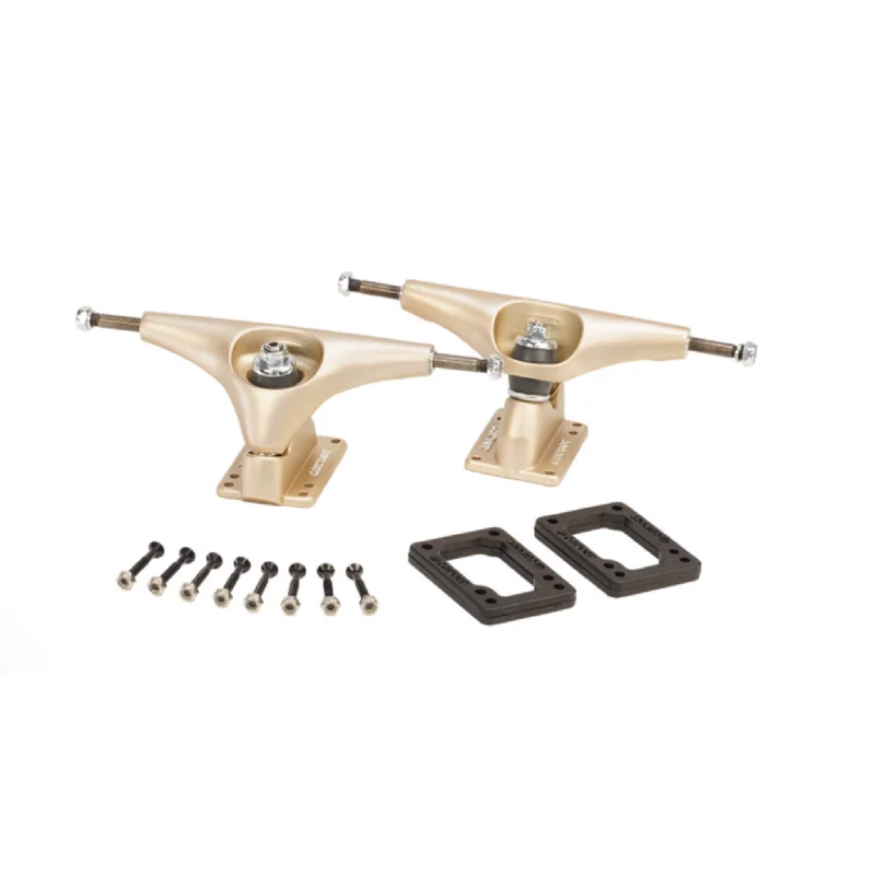 Durable Steel Skateboard Trucks-Carver CX Bel Air Gold Metallic Truck Set - Hollow