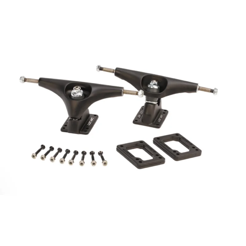 High-End Skateboard Trucks-Carver CX Coal Satin Truck Set - Hollow