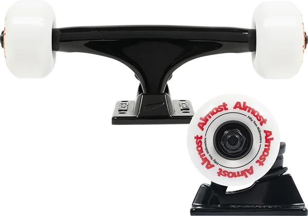 Skateboard Trucks With Enhanced Maneuverability-Ten/Almost Assembly 5.25 Black/Black W/52mm Color Wheel Skateboard Trucks (Set of 2)