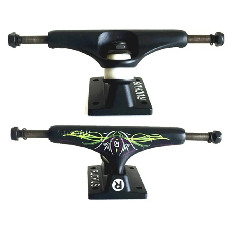 Narrow Skateboard Trucks-2PCS Ruckus Double Rocker Skateboard Trucks 5.0"/5.25" Aluminum designed Skate Trucks for 7.5-8.25" decks Skateboarding Bridges