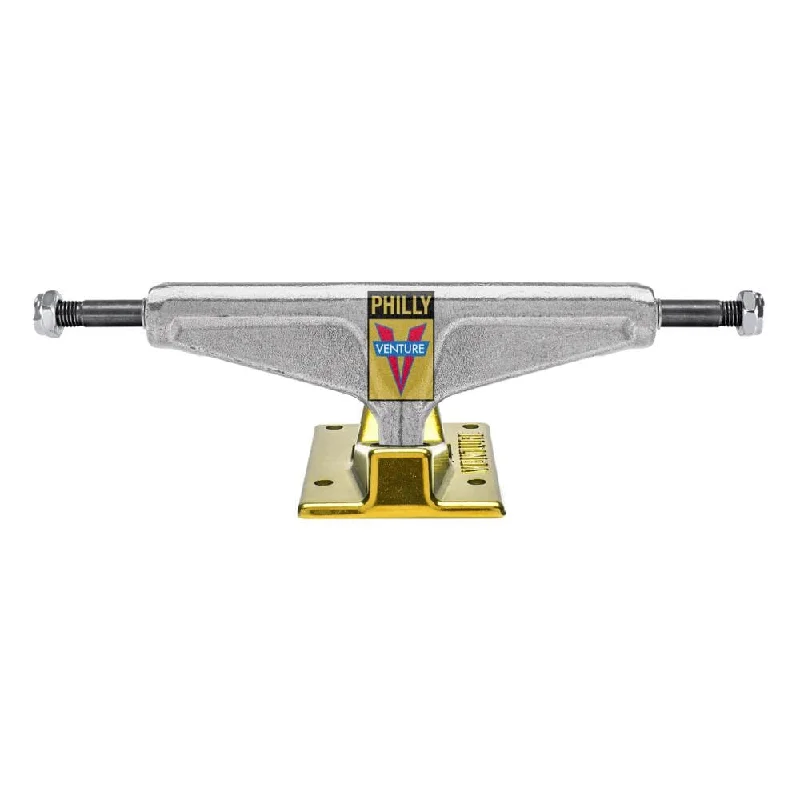 Ultra-Reliable Skateboard Trucks-Venture V Hollow Jahmir Brown Awake Ltd Skateboard Truck 5.6mm, Polished/Gold