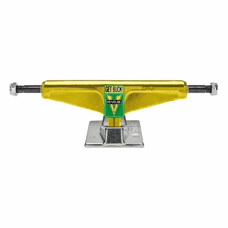 Skateboard Trucks With Flexible Bushings-Venture V Hollow Skateboard Trucks Shake Junt X Venture Anodized Yellow/ Polished 5.6"