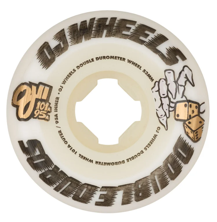 Skateboard Wheels with Extra Grip-OJ Wheels Double Duro White Mini Combo 101a/95a