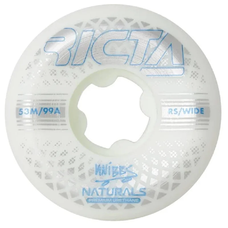 Skateboard Wheels for Hardcore Tricksters-53mm Knibbs Reflective Naturals Wide 99a Ricta Skateboard Wheels