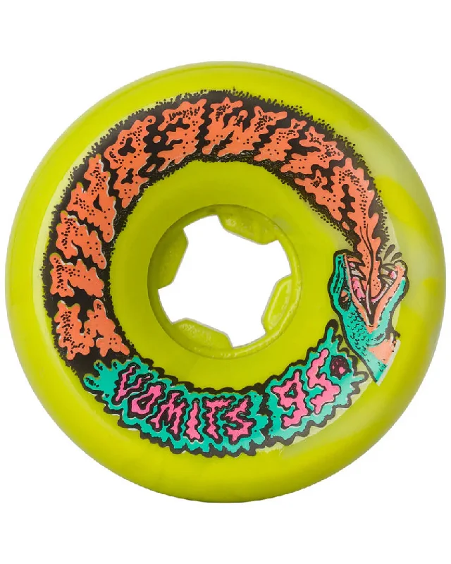 Skateboard Wheels with Premium Urethane-Snake Vomits Skateboard Wheels - Green White Swirl