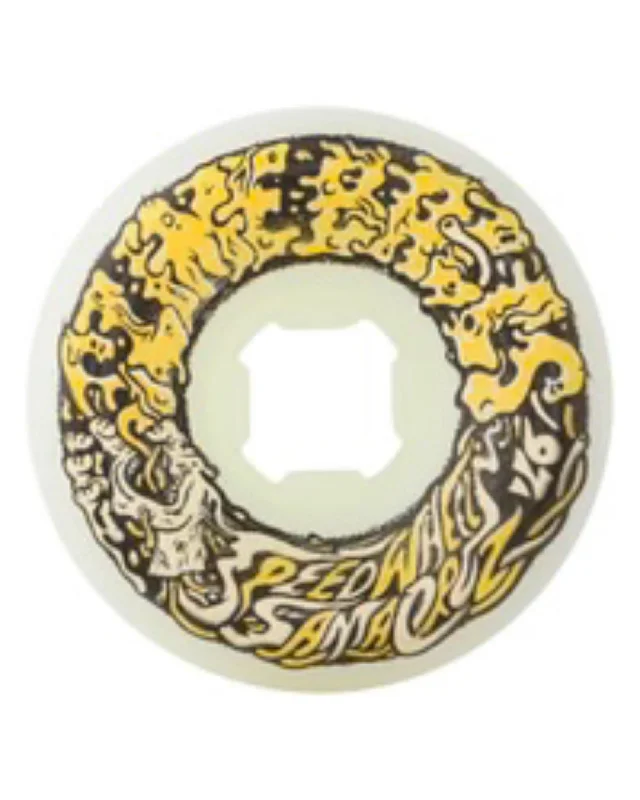 Skateboard Wheels with Textured Surface-Vomit Mini Ii Skateboard Wheels - White Yellow