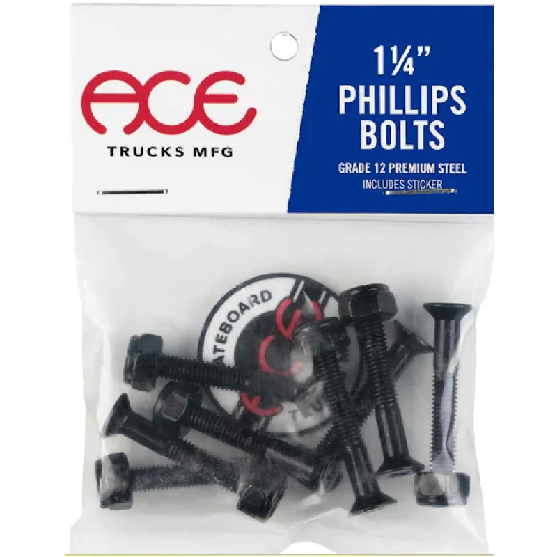 Best-Value Skateboard Hardware-Ace Hardware Phillips 1 1/4" Black