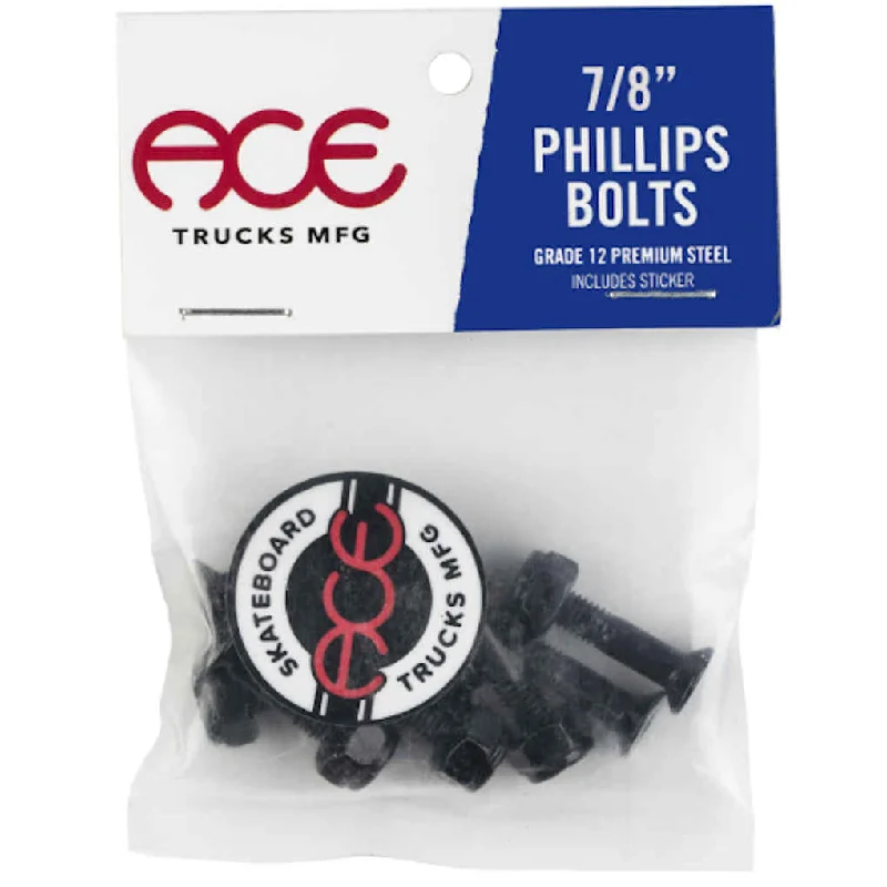 Essential Parts Skateboard Hardware-Ace Hardware Phillips 7/8" Black