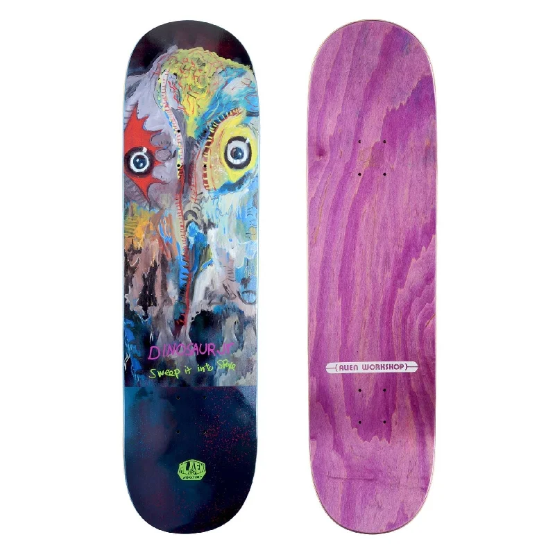 Skateboard Deck with Pro-Level Specs-Alien Workshop Dinosaur Jr Sweep It Into Space Skateboard Deck Black 8.25"