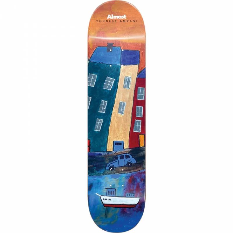 Skateboard Deck with Reinforced Layers-Almost Amrani Places/Left R7 8.0" Skateboard Deck