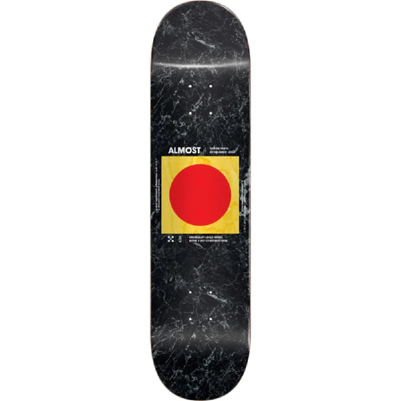 Skateboard Deck with Wide Profile-Almost Minimalist Black 8.25" Skateboard Deck