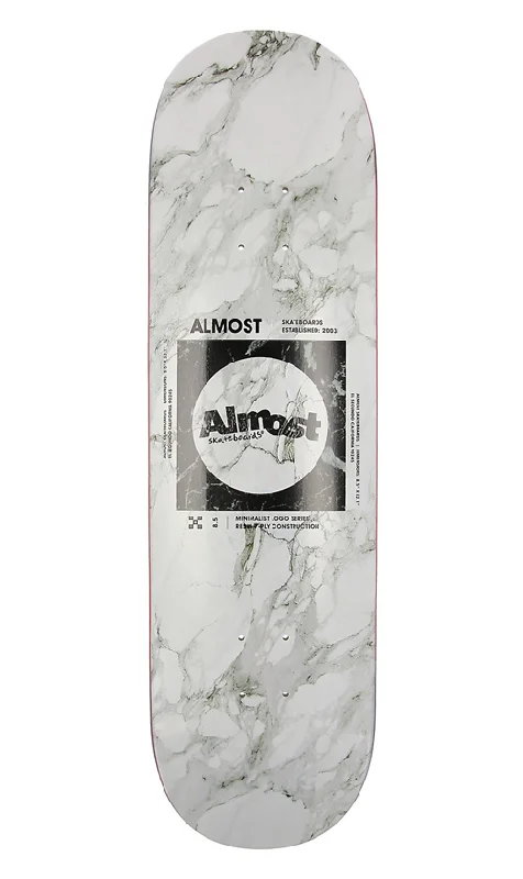 Skateboard Deck for Fun & Entertainment-Almost Minimalist R7 White Deck 8.5in