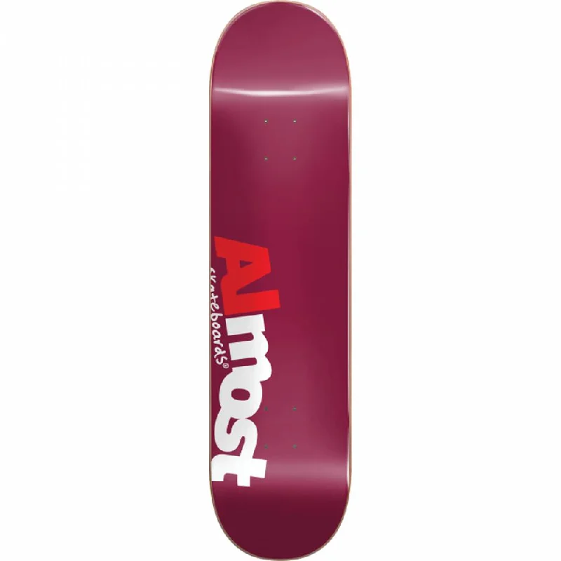 Skateboard Deck with Seamless Finish-Almost Most Burgundy 8.0" Skateboard Deck