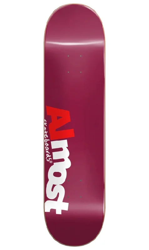 Skateboard Deck for Beginners and Pros-Almost Most HYB Deck Burgundy 8.0in