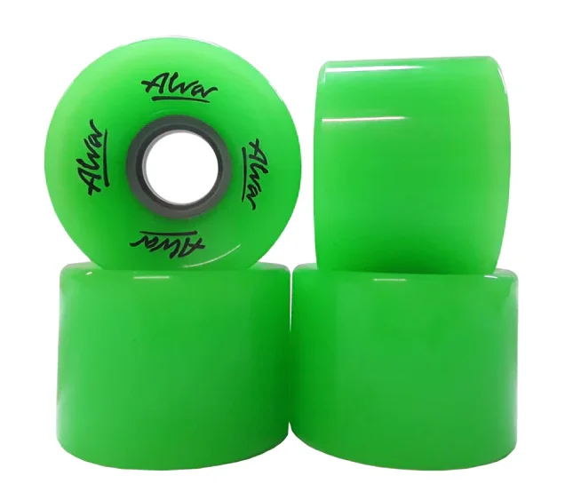 Skateboard Wheels for Multi-Use Applications-ALVA Solid Green Cruiser Skateboard Wheels 60mm