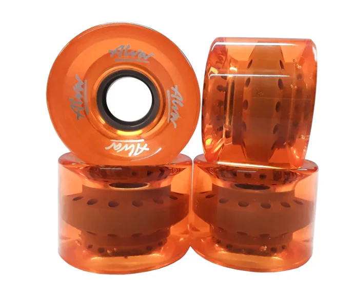 Skateboard Wheels with Anti-Slip Properties-ALVA Clear Orange Cruiser Skateboard Wheels 60mm