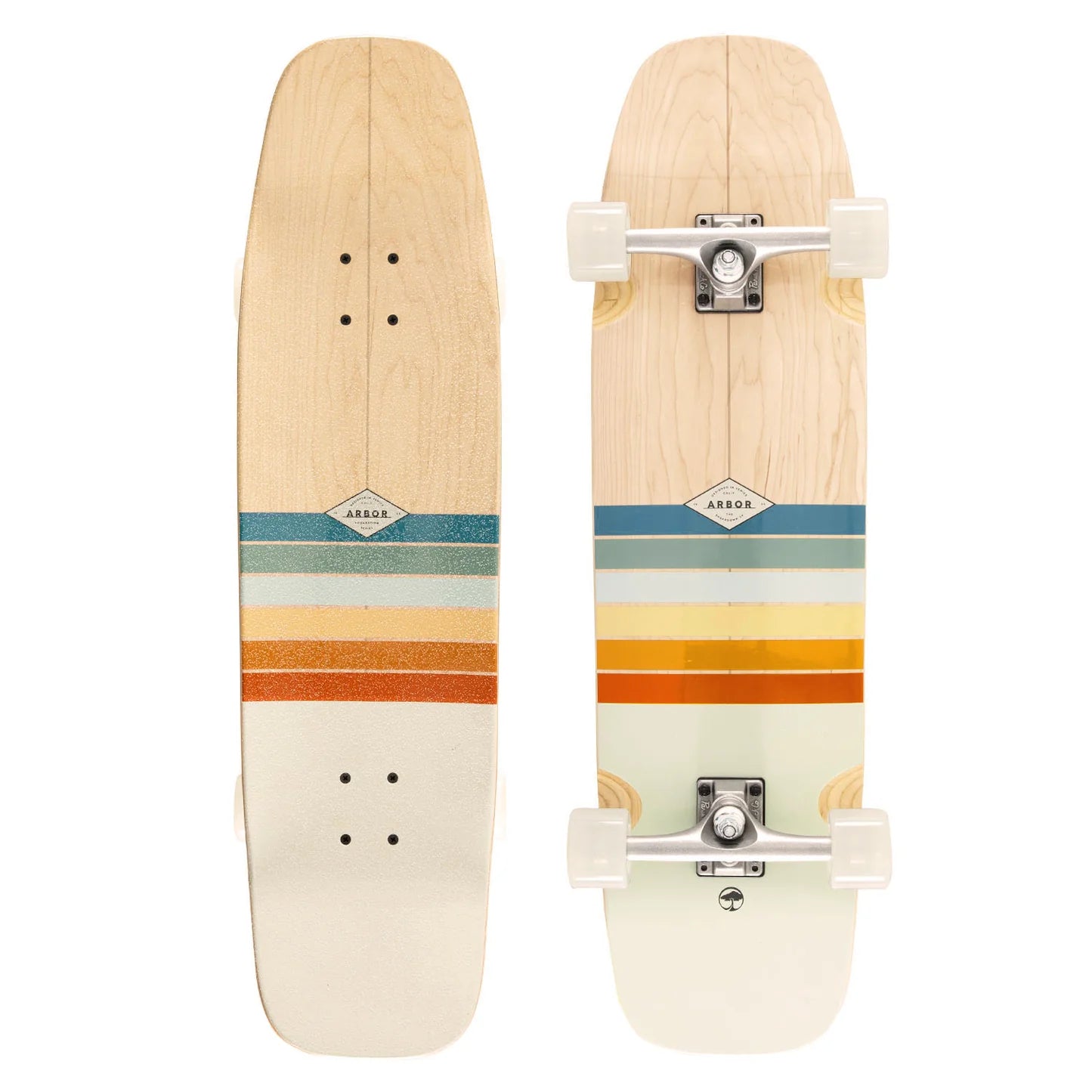 Skateboard for Exhibition Riders-Arbor Shakedown 34 Foundation Skateboard Complete - 9.0" Multi