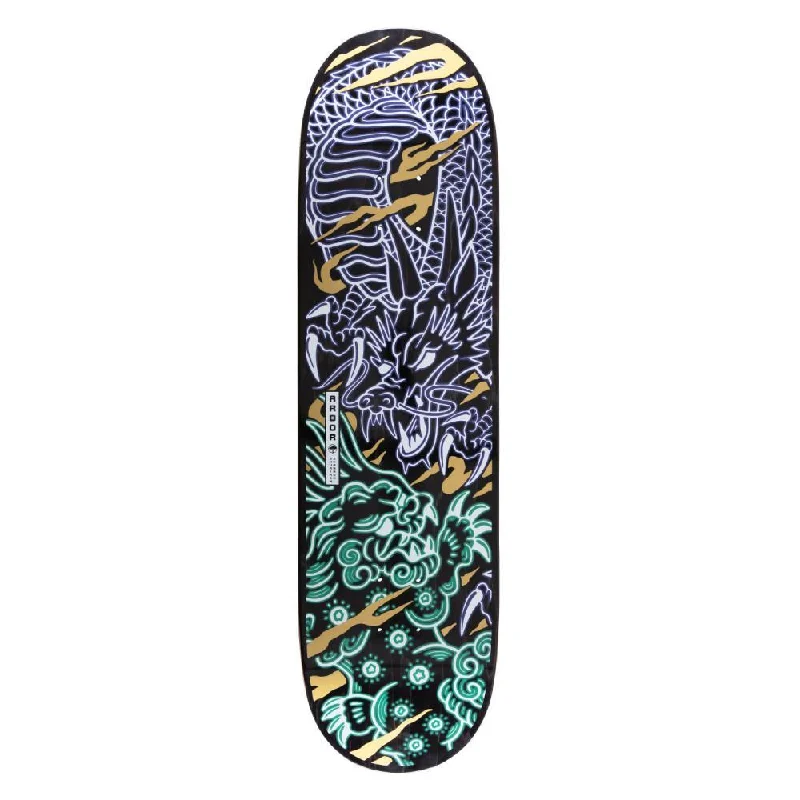 Skateboard Deck for Iconic Skateboarders-Arbor Skateboard Deck Shuriken 8.5 Dragon Foo Multi 8.5"