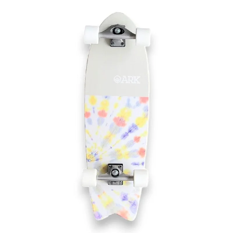 Skateboard with Soft Bushings-Ark Fish Tie Dye 32" Complete Surfskate