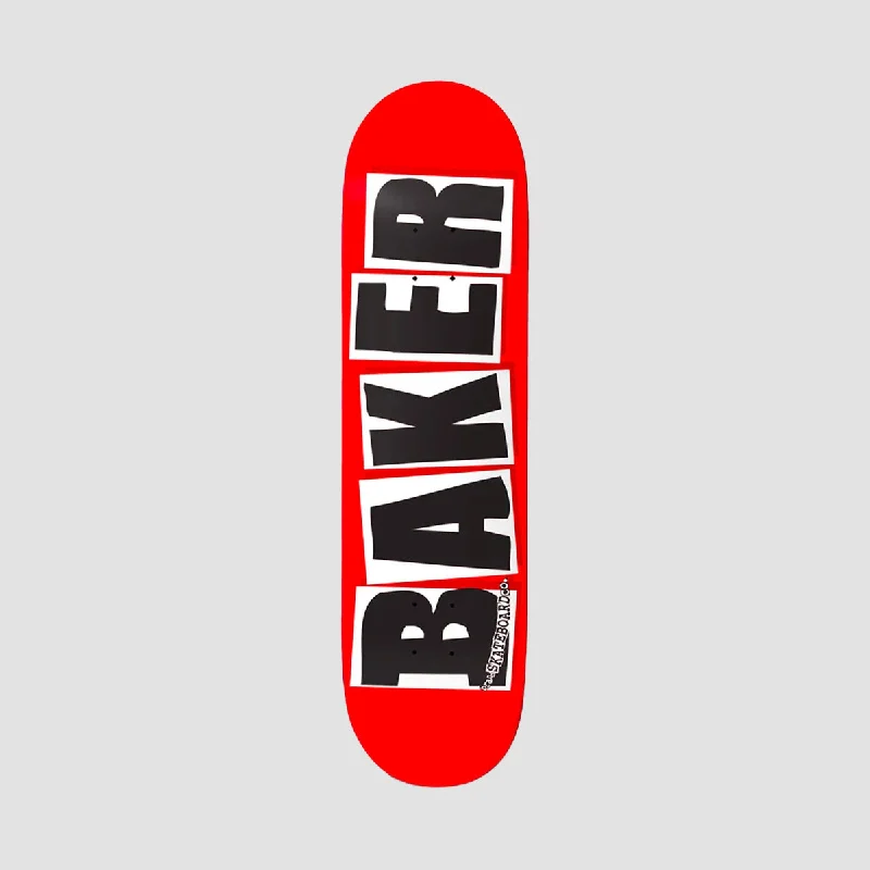 Skateboard Deck with Kicktail-Baker Brand Logo Skateboard Deck Red/Black - 8.75"