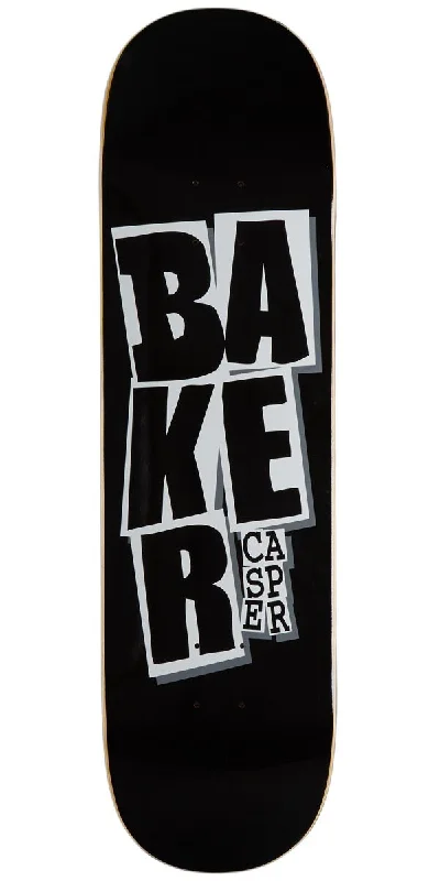 Skateboard Deck with Iconic Skate Brands-Baker Casper Stacked Name B2 Skateboard Deck - Black - 8.50"