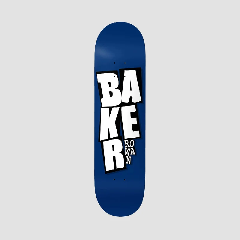 Skateboard Deck with Concave Shape-Baker Rowan Zorilla Stacked B Squared Shape Skateboard Deck Blue - 8.25"