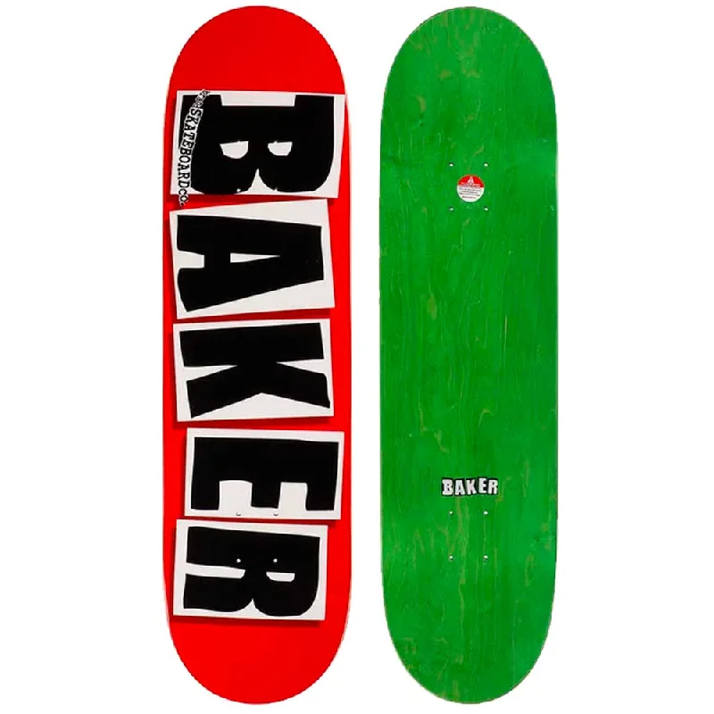 Skateboard Deck with Shockproof Construction-Baker Skateboard Brand Logo Black/Red Skateboard Deck 8.125"