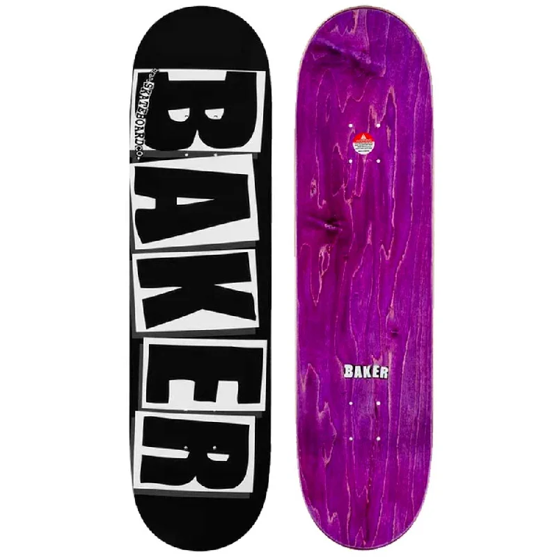 Skateboard Deck for High-Speed Runs-Baker Skateboard Brand Logo Blk/Wht Skateboard Deck 8.25"