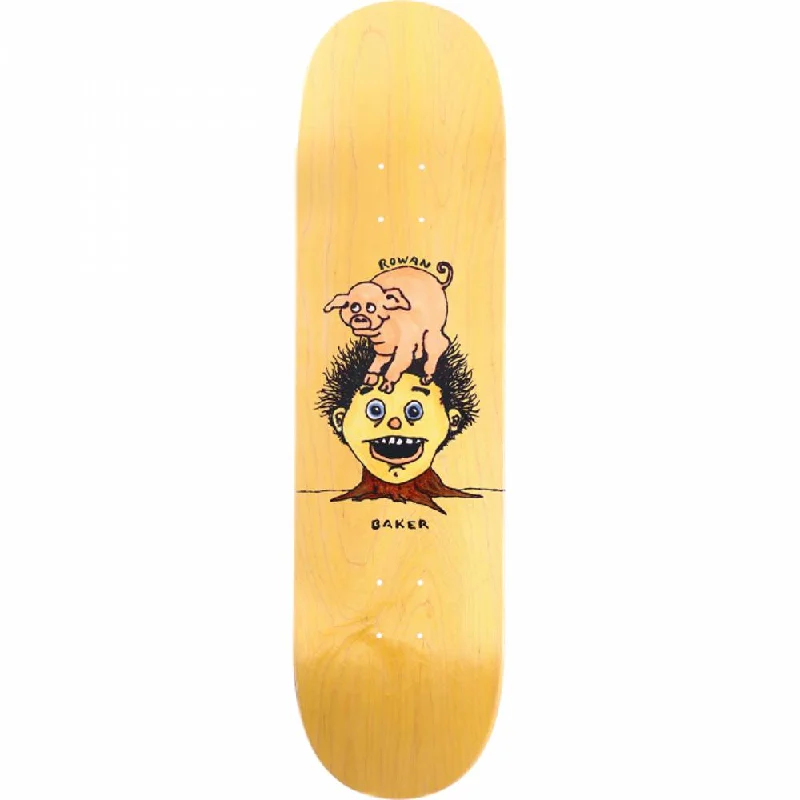 Skateboard Deck with Minimalist Design-Baker Zorilla Piggy Back Mustard 8.5" Skateboard Deck