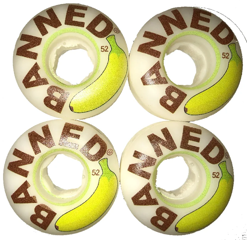 Skateboard Wheels with ABEC Bearings-BANNED Banana Wheels 100A ALL Sizes