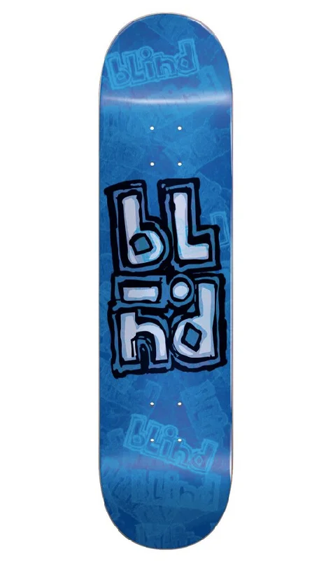 Skateboard Deck with Custom Design-Blind OG Stacked Stamp Blue Deck 8.25in