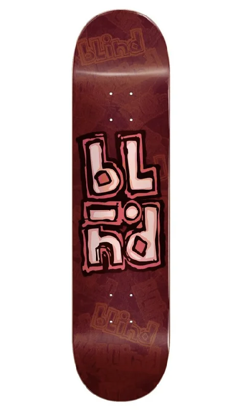 Lightweight Skateboard Deck-Blind OG Stacked Stamp Red Deck 8.0in