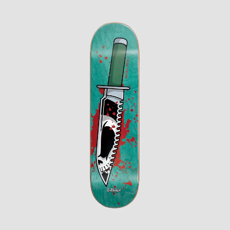 Skateboard Deck with Narrow Profile-Blind Reaper Knife R7 Skateboard Deck Micky Papa/Teal - 8.375"