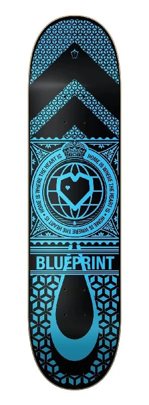 Skateboard Deck for Streetwear Fans-Blueprint Home Deck Black/Blue Skateboard Deck - 8.25"