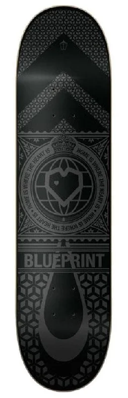 Skateboard Deck with Refined Balance-Blueprint Home Heart Deck Black/Black Skateboard Deck - 8.25"