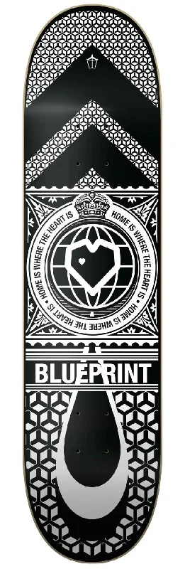 Skateboard Deck for Control-Blueprint Home Heart Deck White/Black Skateboard Deck - 8.0"