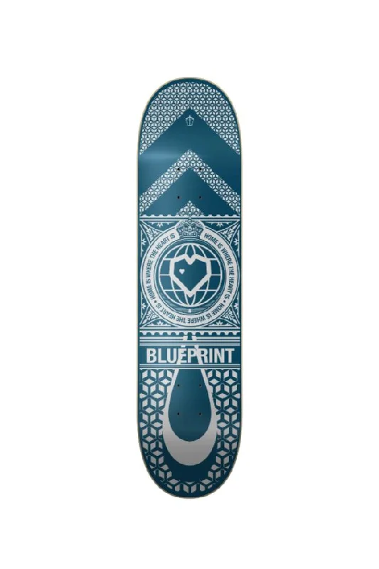 Mini Skateboard Deck-Blueprint Home Heart Navy/White Skateboard Deck - 8.0"