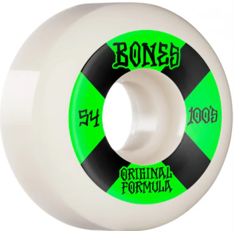 Skateboard Wheels with Retro Look-Bones 100's OG Formula V4 54mm Wheels