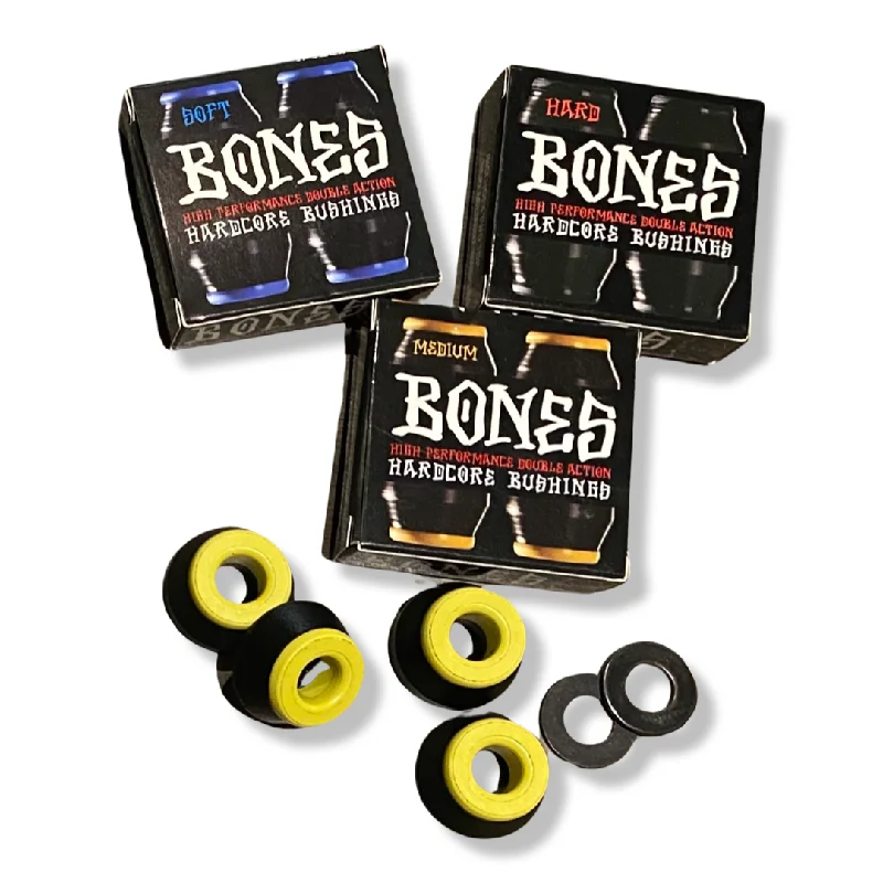 Custom Engraved Skateboard Hardware-BONES Hardcore Bushings BLACK