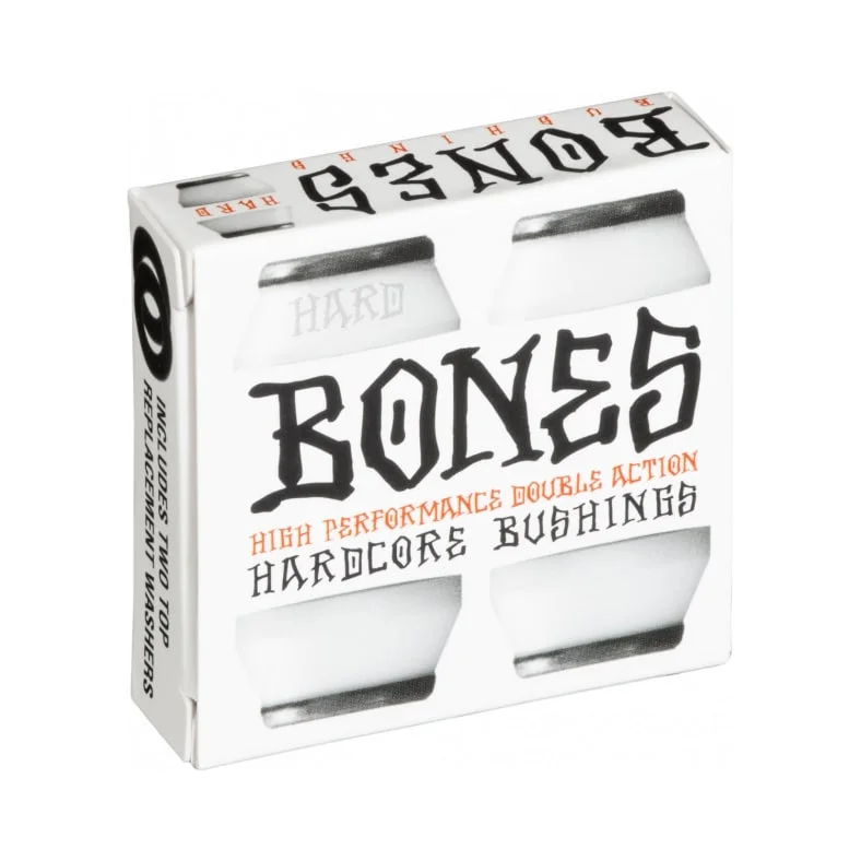 High-Tension Skateboard Hardware-Bones Hardcore Bushings Hard - Black/White