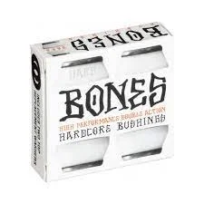 Skateboard Hardware With Rubber Washers-Bones Hardcore Bushings - Hard- White/Black