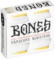 Skateboard Hardware With Shock Absorption-Bones Hardcore Bushings - Medium - White/Yellow