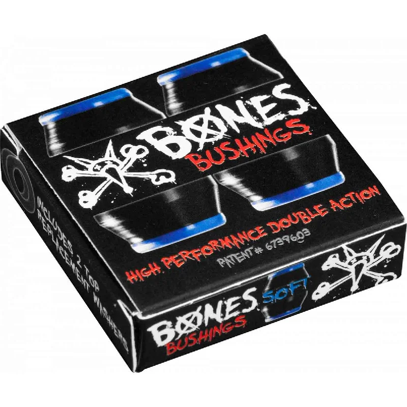 Skateboard Hardware For Urban Skating-Bones Skateboard Bushings - Soft - Black