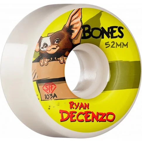 Skateboard Wheels with Energy Return Technology-Bones STF Decenzo Gizzmo v2 52MM 103A Skateboard Wheels