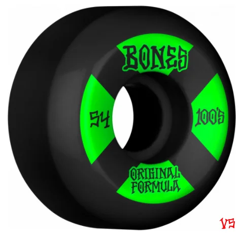 Skateboard Wheels for Freeriding-BONES 100's OG Formula Wheels 54mm V5 Sidecuts