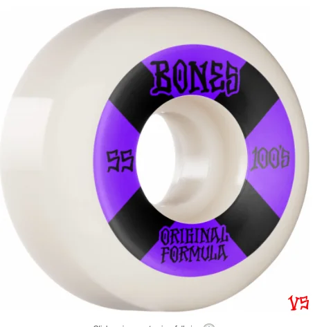 Skateboard Wheels with Advanced Construction-BONES WHEELS OG Formula Skateboard Wheels 100 55mm 4pk White