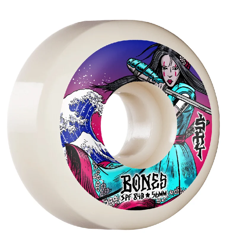 Skateboard Wheels with Narrow Profile-Bones SPF Warrior P5 Sidecut 84B Wheels