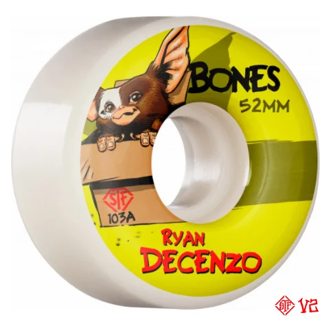 Skateboard Wheels with Energy Return Technology-Bones STF Wheels Decenzo Gizmo 52mm 103A